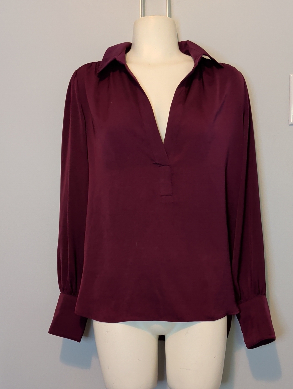 Banana Republic Factory Plum Split-Neck Blouse